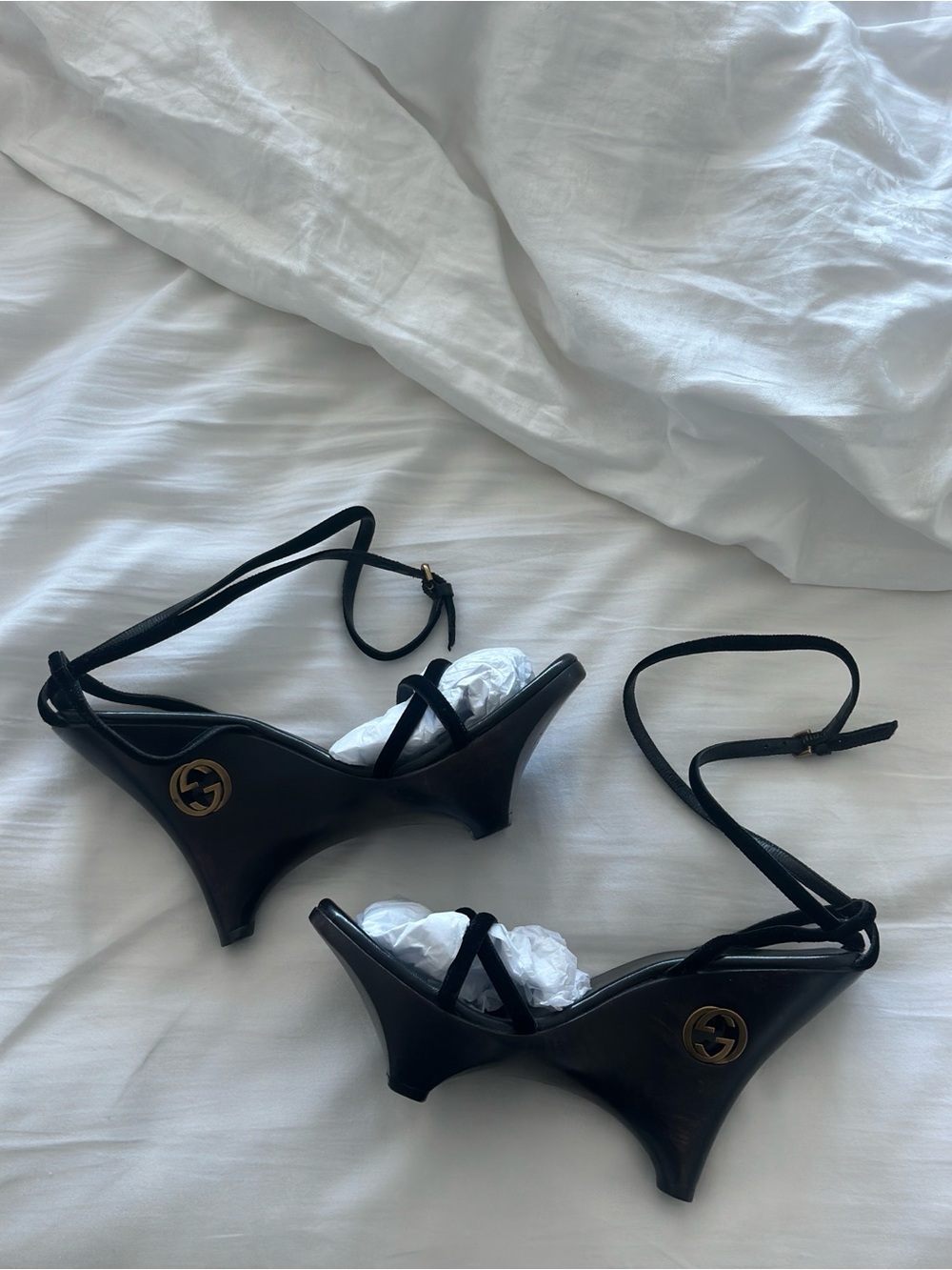 GUCCI X Tom Ford 1996 Geisha Wooden Wedges